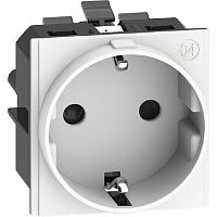 Розетка с заземлением модульная Legrand BTicino Living Now 1-м. 2 мод. шторки белый картинка